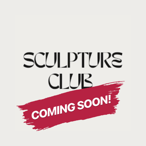 Sculpture Club logo, with banner text 'coming soon'